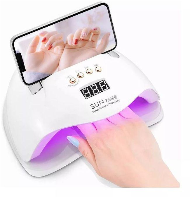 256W Professional High Power UV Nail Art Lamp With Stand - White