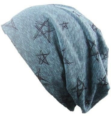 قبعة بتصميم مُتراكم ومُزيّن بنجوم طراز HL183 أزرق