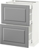 METOD / MAXIMERA Base cab with 2 fronts/3 drawers - white/Bodbyn grey 60x37 cm
