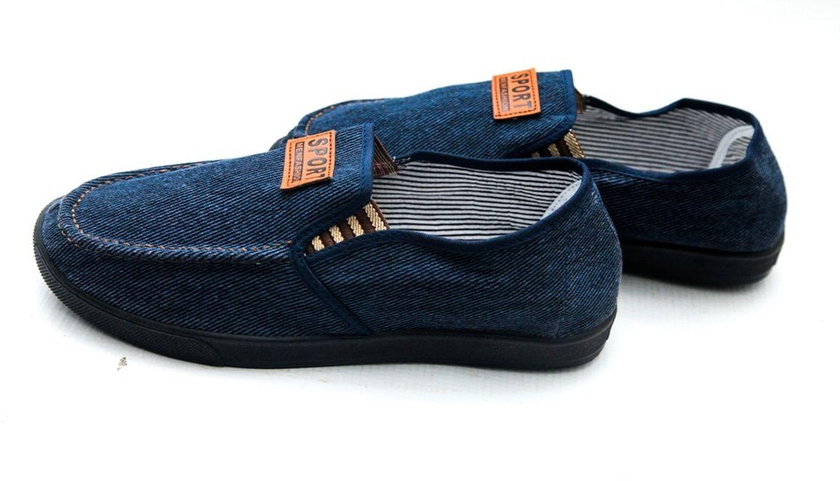 Fashion Blue Denim Canvas Shoes With Rubber Sole