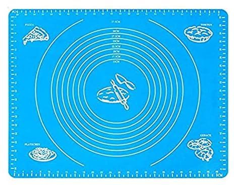 knead dough mat，Silicone Knead Flour Dough Non-stick Pastry Fondant Cake Cooking Baking Oven Mat Placement Pad-Blue