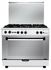 Fresh Plaza Gas Cooker, 5 Burners, Silver and Black - 17301