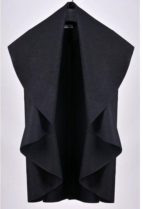 Sunweb Women's Wool Shawl Poncho Wrap Scarves Coat (Black)