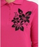 Bella Donna Long Sleeve Polo Shirt With Rose Embroidery-Fuchsia