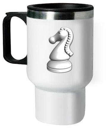 Chess Horse Printed Thermal Mug White