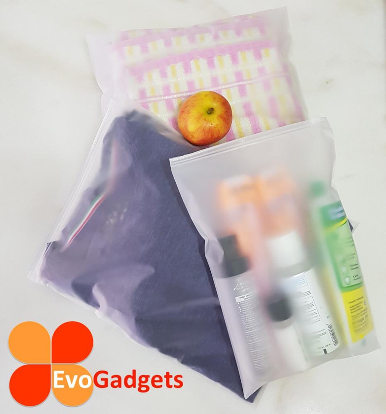 EvoGadgets Travelling Storage Bag -Double Sided Matte - 3 Sizes (Transparent)