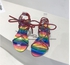 Rhinestone comfy beach shoes flip flop summer open toe slide sandals