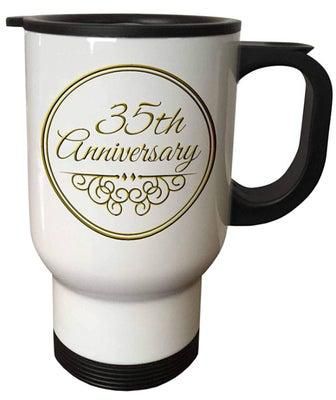 35th Anniversary Travel Mug White 14ounce