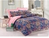 6 Pieces Duvet Cover Set - King Size 220x240cm - Reversible - Pink and Blue Floral Bedding Set