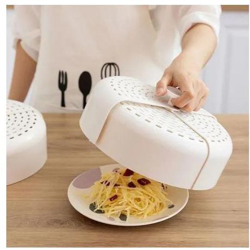 Foldable plastic food cover with vents
