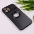 Iphone 12 Pro Max - Metallic Color Silicone Cover With Camera Lens Protector - Black