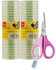 Deli Stationery Roll Tape Multicolour Pack of 2 with Scissors