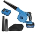 Jobsite Blower, Cordless Lightweight Blower Kit with 20 V 2.0 Ah Lithium Battery, Fast Charger, 3 Variable Speeds, for Blowing Dust, Leaf and Light Duty Workshop Cleaning