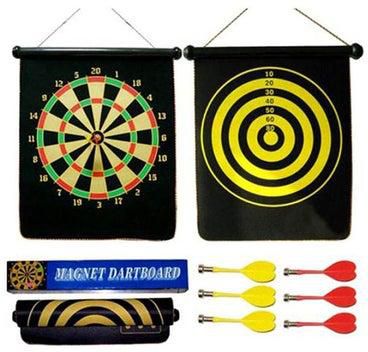 Double Faced Magnetic Hanging Dart Board Set