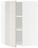 METOD Corner wall cabinet with shelves, white, Ringhult light grey