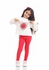 Ktk White Sweatshirt With Heart Print For Girls