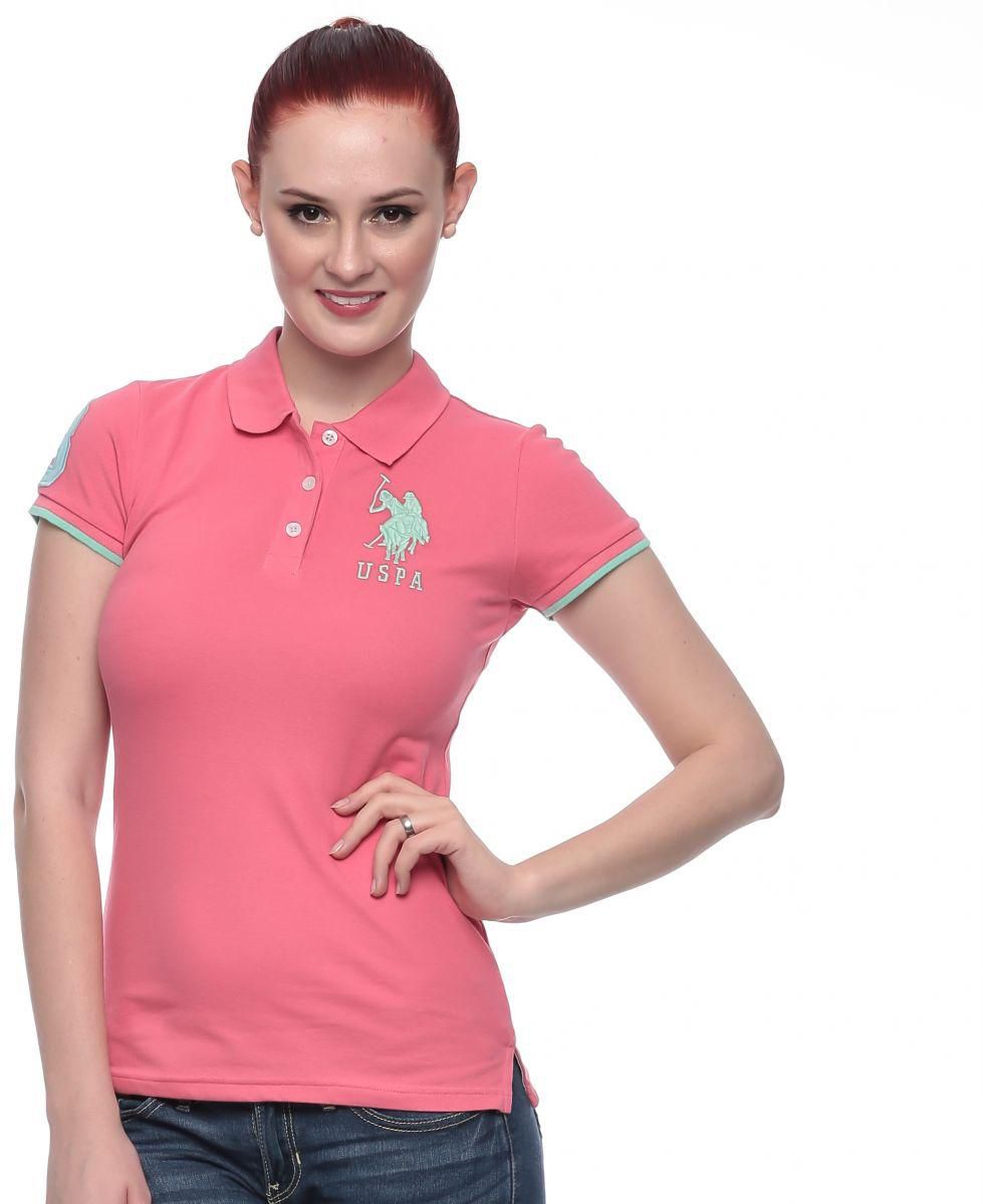 U.S. Polo Assn. 212500ZH1CK-CLRS Polo Shirt for Women - M, Light Pink/Light Green/Powder Blue