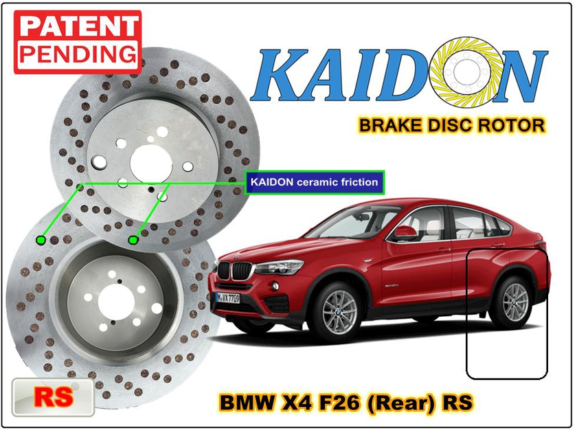 Kaidon-brake BMW X4 F26 Disc Brake Rotor (REAR) type "RS" spec