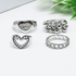 fluffy women accessories Set Of Rings 4 Pcs Fluffy Women's Accessories-Silver