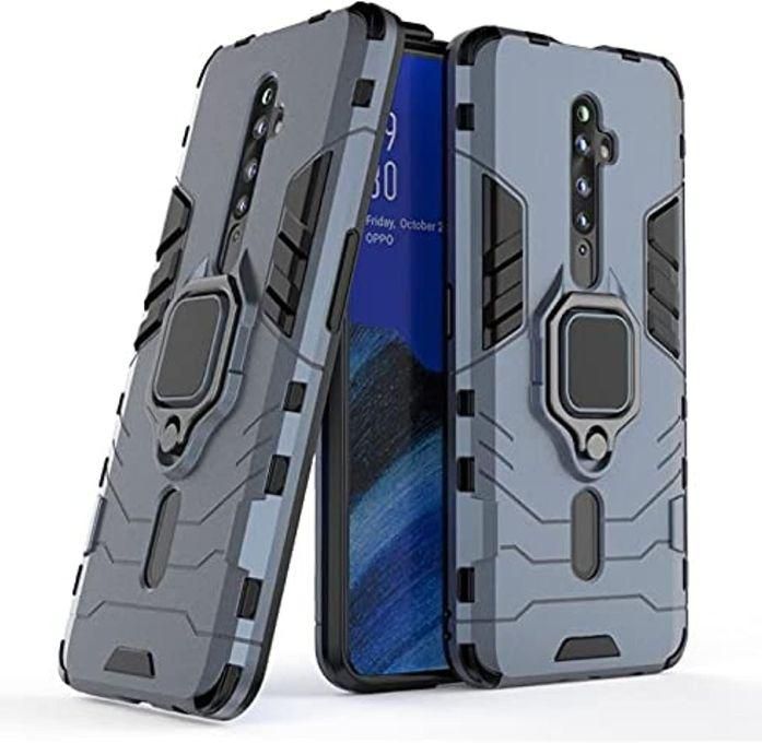 Full Protection Case With Metal Ring Cover For Oppo Reno 2f - Blue