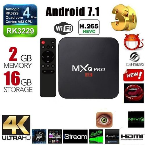 MXQ PRO TV Box RK3229 4K 2GB+16G Smart BOX Android 7.1 2.4GHz WIFI Quad Core Smart TV Box Media Player