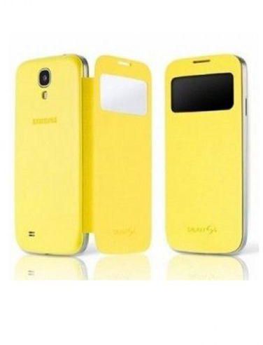 Generic Plastic S-View Flip Cover for Samsung Galaxy S4 - 9500 - Yellow