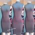 Fashion Stylish Grey High Neck Ribbed Bodycon Dress (Size 6/8/10" Fit)