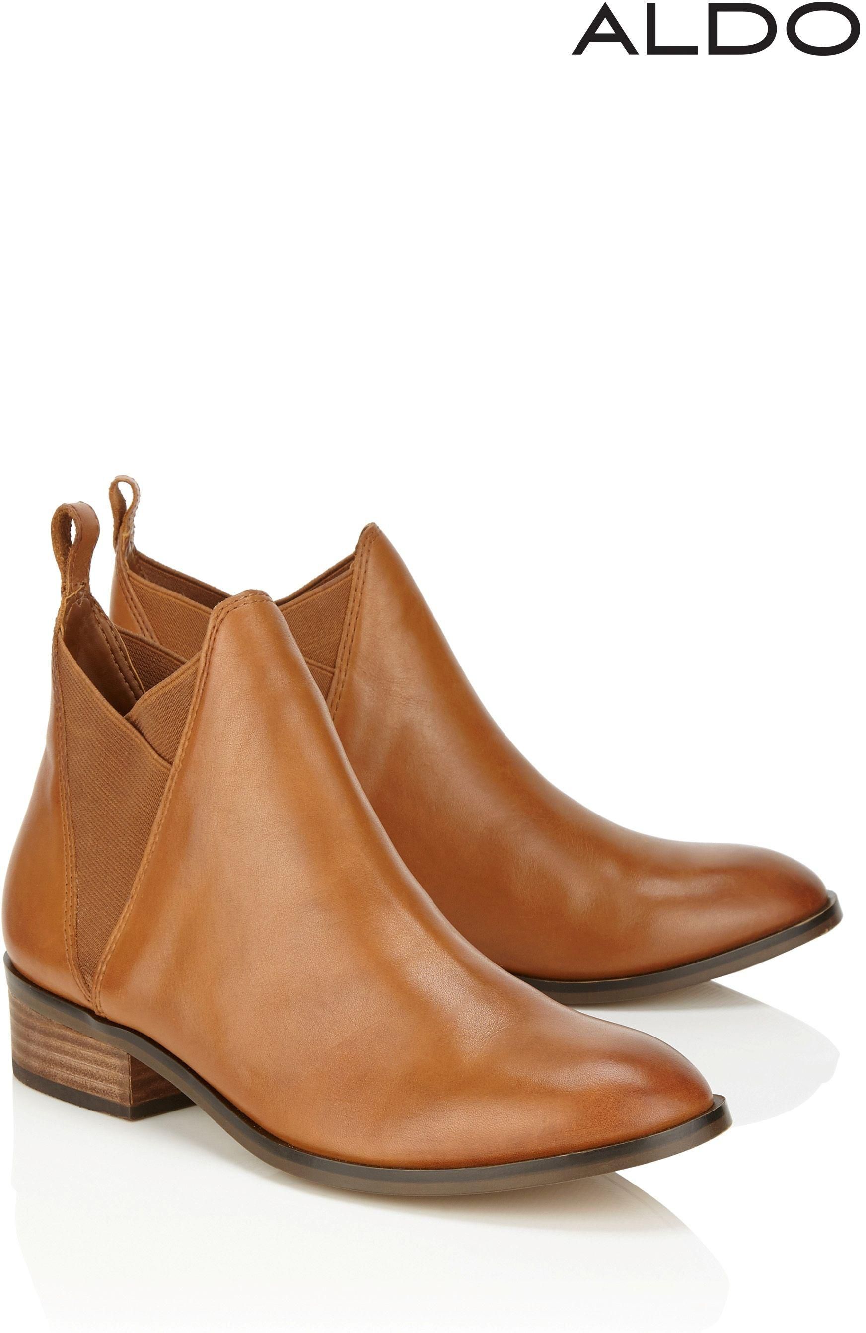 Aldo Flat Leather Ankle Boots