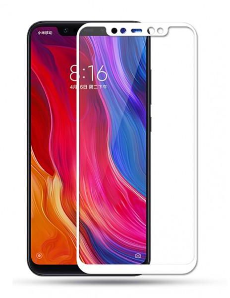 Bdotcom Full Covered Tempered Glass Screen Protector for Xiaomi Mi 8 (White)