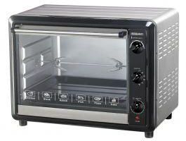 Black and White Turbo Electric Oven with Grill, 60 Liters, Black/Silver - B60