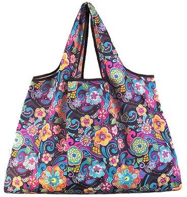 Reusable Vintage Printed Large Grocery Tote Bag Multicolour
