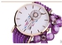Generic Tanson 9 Colors Fashion Chimes Bracelet En Cuir De Diamant Lady Womens Wrist Watch white purple