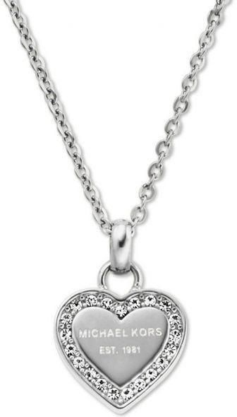 Michael Kors Women's Stainless Steel Silver Heart Pendant Necklace - MKJ3970040