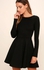 A Short Black Clush-cut Dress With Sleeves For The Mysterious Girl