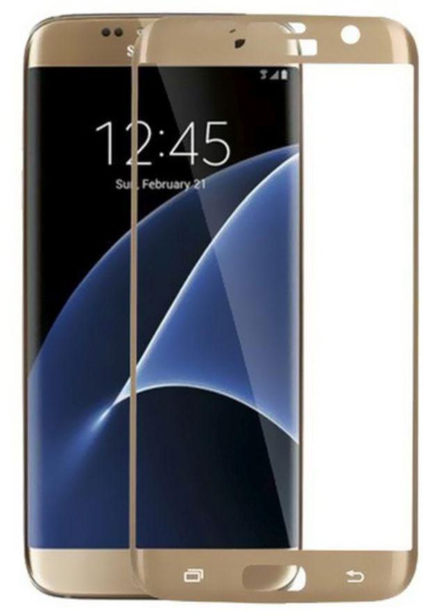 Curved Tempered Glass Screen Protector For Samsung Galaxy S7 Edge Clear/Gold