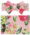 2-Piece Floral Printed Blanket And Bowknot Headband Set Cotton Multicolour