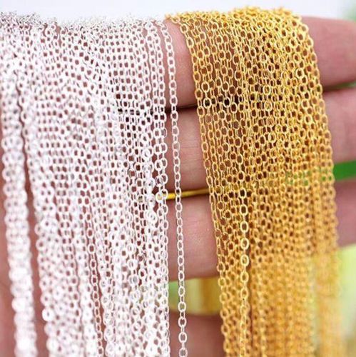 M Flat Gold Silver 1.5mm Width Rolo Cable Chain Stainless Steel Gold Link Chain