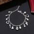 Fantastic Flower Fashion 925 Sterling Silver Plated Women 13 Pendant Beautiful Bracelet (Size: 21 Cm