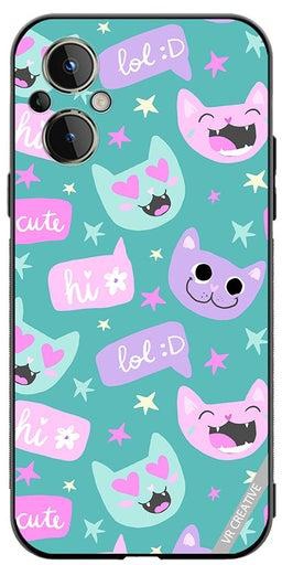 Protective Case Cover For OnePlus Nord N20 5G Cat Had And Bubble Speech Design Multicolour
