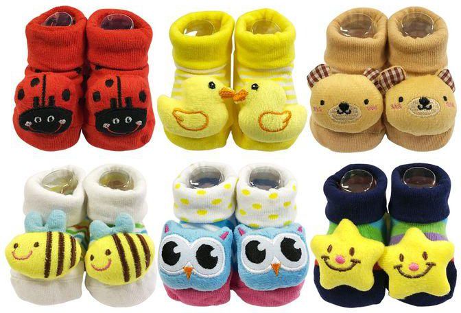 6 Pairs Baby Booties Shoe Socks