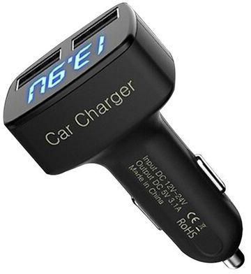 Bluelans Car Charger 4 In 1 Dual 3.1A USB Voltage Current Meter Tester Bullet Adapter For IPhone Samsung