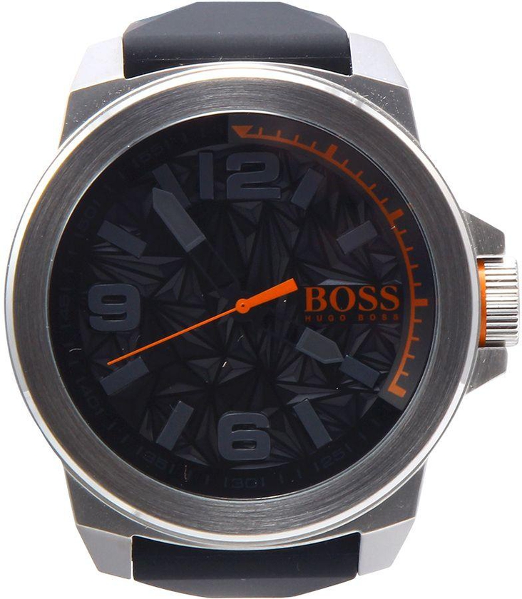 Hugo Boss Men's Black Dial Silicone Band Watch - 1513345