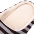Fashion Striped Cloth Bottom Couples Women Men Warm Slippers Non Slipping Shoes Coffee