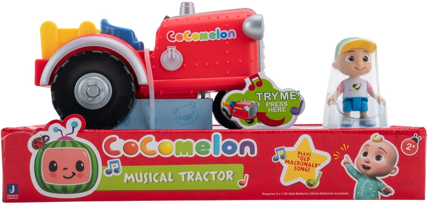 CoComelon Official Musical Tractor w/Sounds & Exclusive 3-inch Farm JJ Toy, Play a Clip of “Old Macdonald” Song Plus More