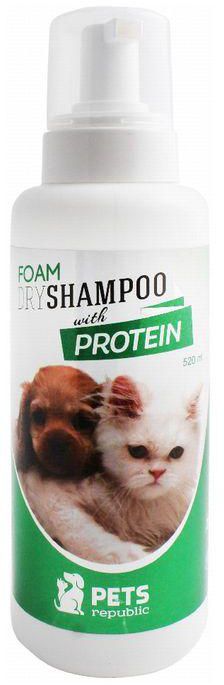 Pets Republic Cats & Dogs Foam Dry Shampoo With Protein - 520ml