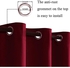 Blackout Curtains with Tiebacks - Thermal Insulated, Light Blocking and Noise Reducing Grommet Curtain Drapes for Bedroom and Living Room, Set of 2 Panels, (175W x 210L CM, Dark Red)