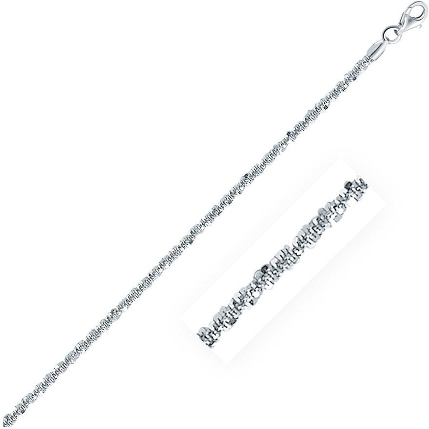 Rhodium Plated 2.2mm Sterling Silver Sparkle Style Chain-rx70069-16