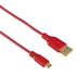 Hama 00135703 Flexi-Slim Micro USB Cable, gold-plated, twist-proof,0.75 m , Red