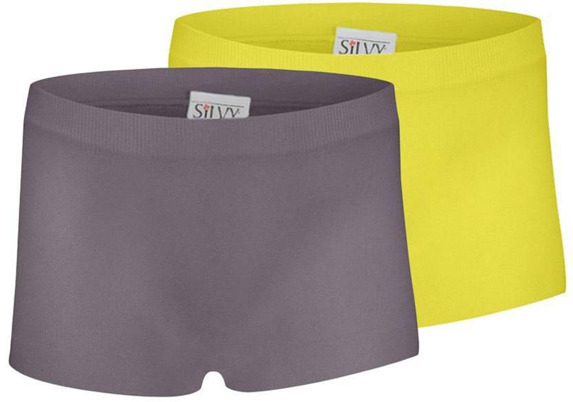 Silvy Set Of 2 Casual Shorts For Girls - Gray Yellow, 6 - 8 Years