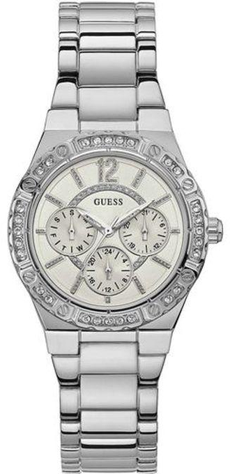 Guess Envy Crystal Silver Dial Ladies Watch W0845L1